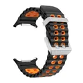 Bracelet sport silicone marin pour Samsung Galaxy Watch Ultra – Couleur du bracelet S-Black Orange