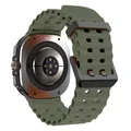 Bracelet sport silicone marin pour Samsung Galaxy Watch Ultra – Couleur du bracelet Vert armée