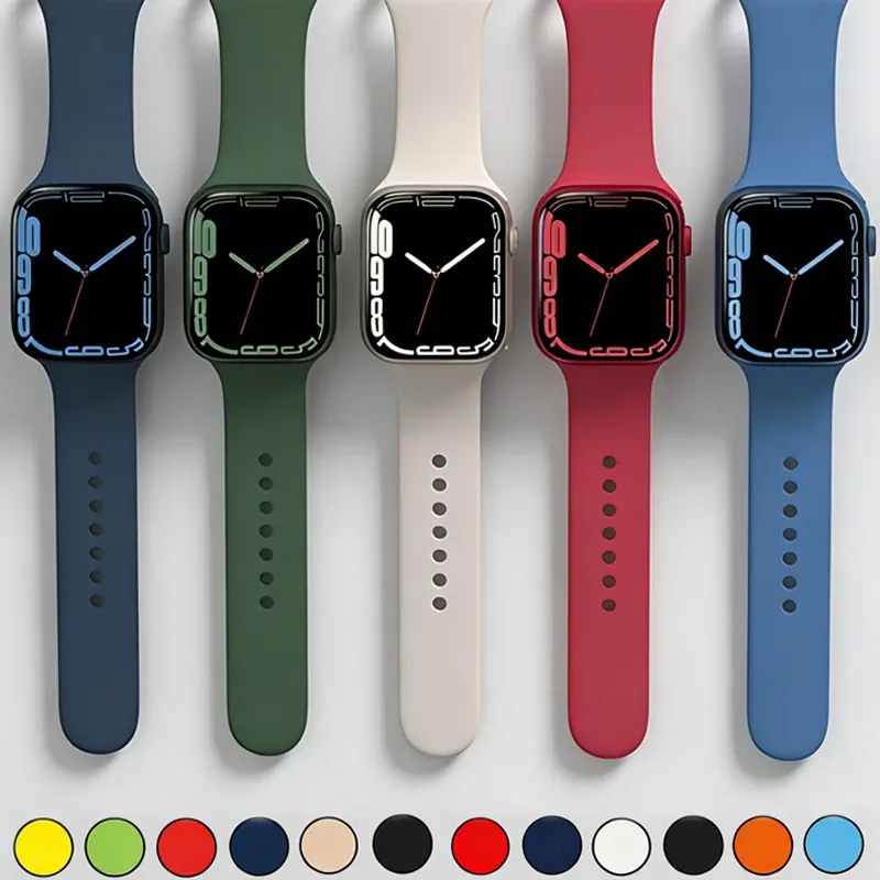Bracelet sport silicone pour Apple Watch 38 à 49 mm