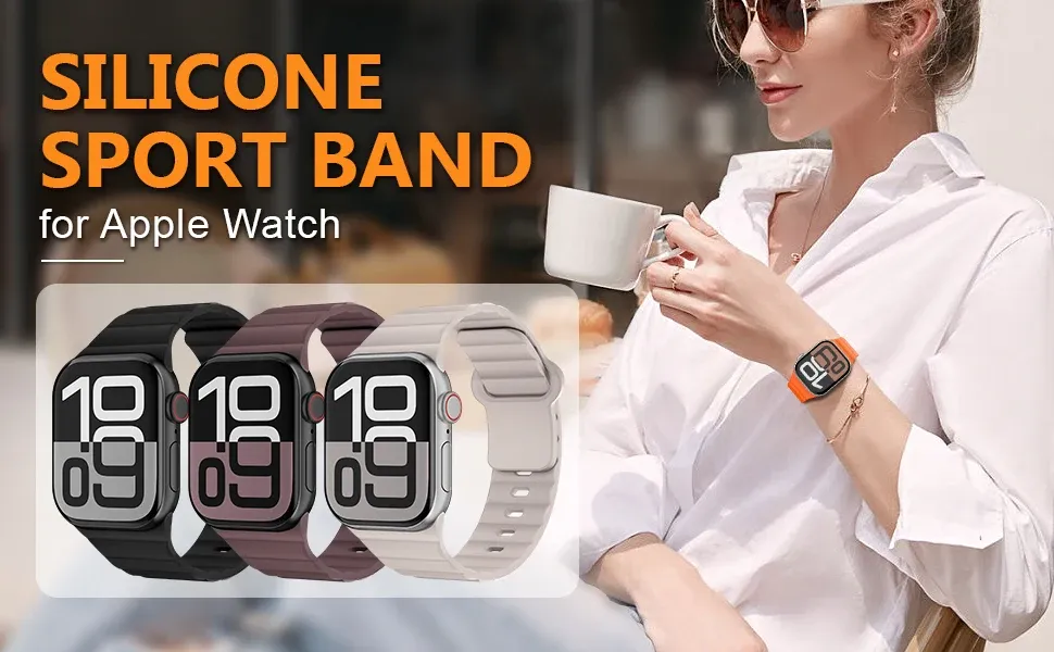 Bracelet sport silicone pour Apple Watch 38 à 49 mm