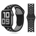 Bracelet sport silicone pour Apple Watch 38 à 49 mm Nik – Couleur du bracelet Black Gray