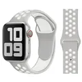 Bracelet sport silicone pour Apple Watch 38 à 49 mm Nik – Couleur du bracelet Silver White