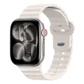 Bracelet sport silicone pour Apple Watch 38 à 49 mm – Couleur du bracelet starlight