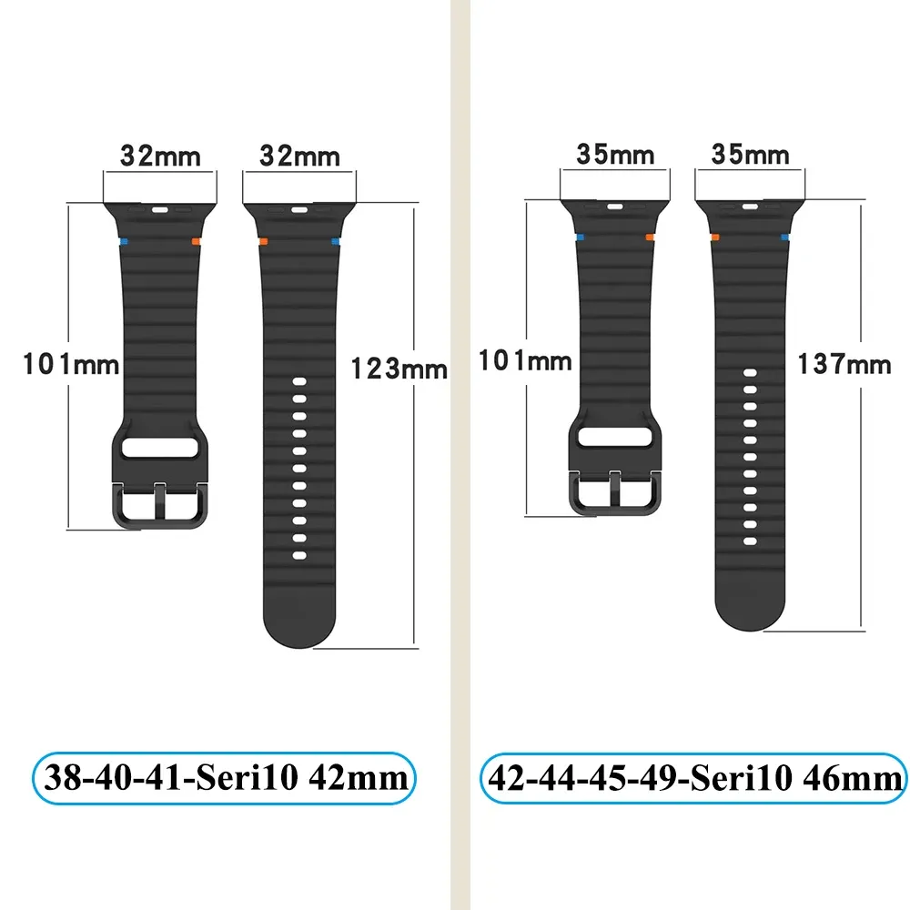 Bracelet sport silicone pour Apple Watch 40 à 49 mm