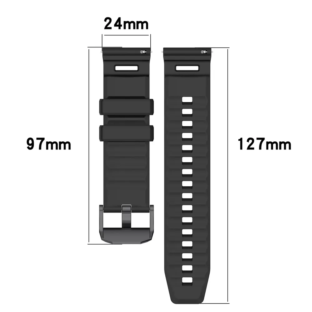 Bracelet sport silicone pour montre 24 mm