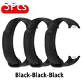 Bracelet sport silicone pour Xiaomi Mi Band 8 à 11 – Couleur du bracelet Black-Black-Black