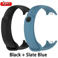 Bracelet sport silicone pour Xiaomi Mi Band 8 à 11 – Couleur du bracelet Black-Slate Blue