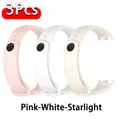 Bracelet sport silicone pour Xiaomi Mi Band 8 à 11 – Couleur du bracelet Pink-White-Starlight