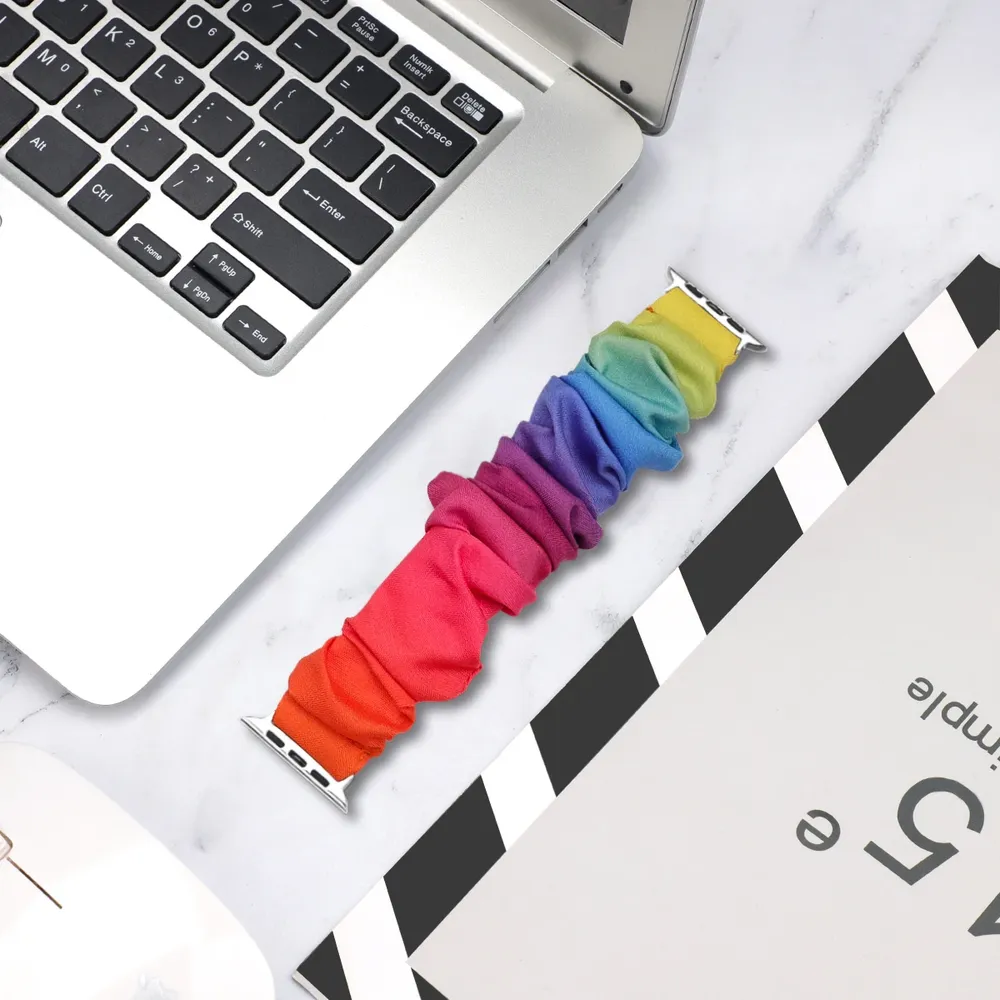 Bracelet tissu Scrunchy Apple Watch 40 à 49 mm