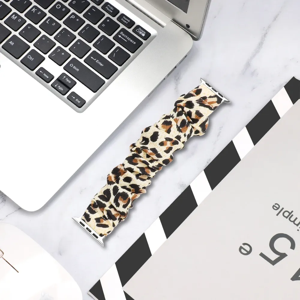 Bracelet tissu Scrunchy Apple Watch 40 à 49 mm