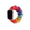 Bracelet tissu Scrunchy Apple Watch 40 à 49 mm – Couleur du bracelet Rainbow