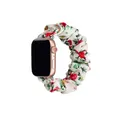 Bracelet tissu Scrunchy Apple Watch 40 à 49 mm – Couleur du bracelet White Red