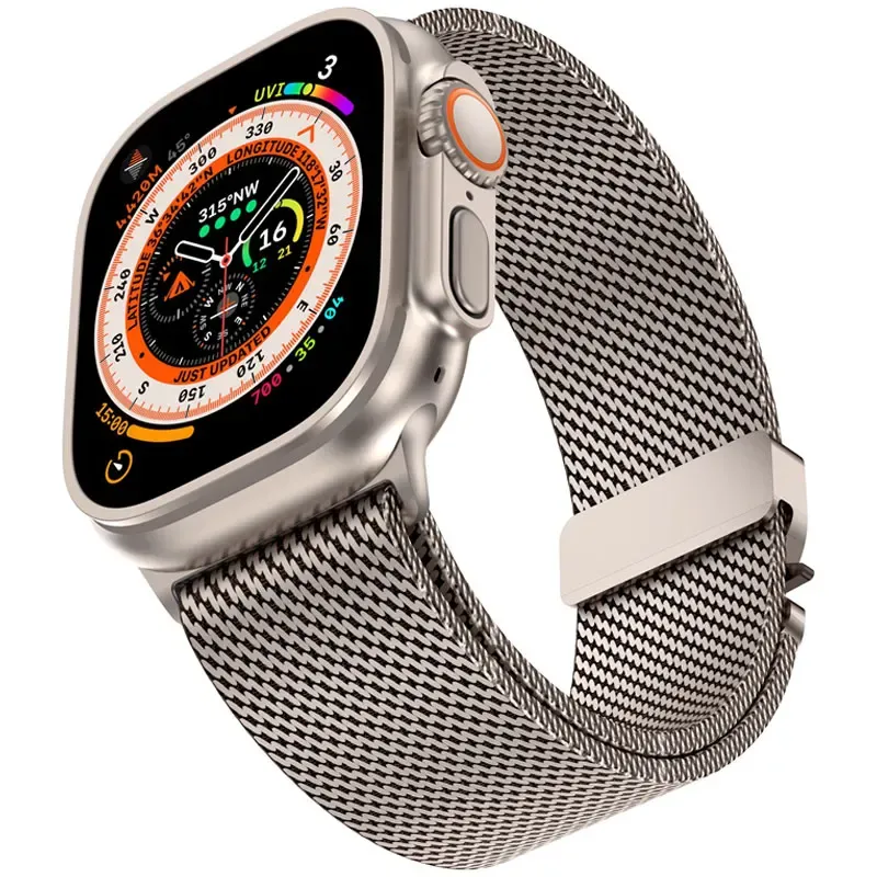 Bracelet titane milanais Apple Watch 38 à 49 mm
