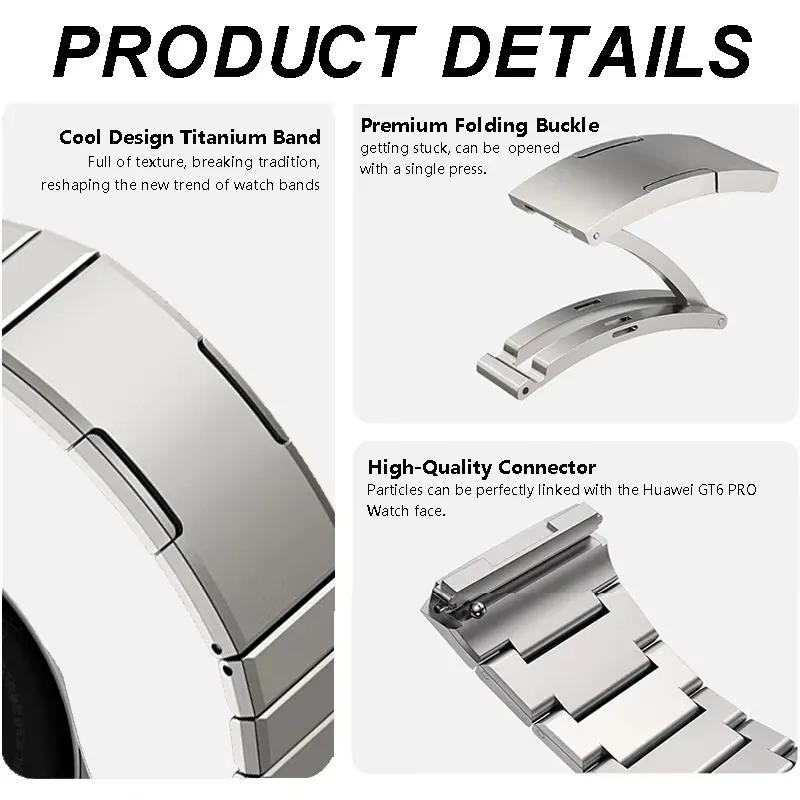 Bracelet titane pour Huawei Watch GT 6 Pro 46 mm