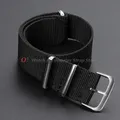 Bracelet toile nylon monobloc 12 à 24 mm universel – Couleur du bracelet Black