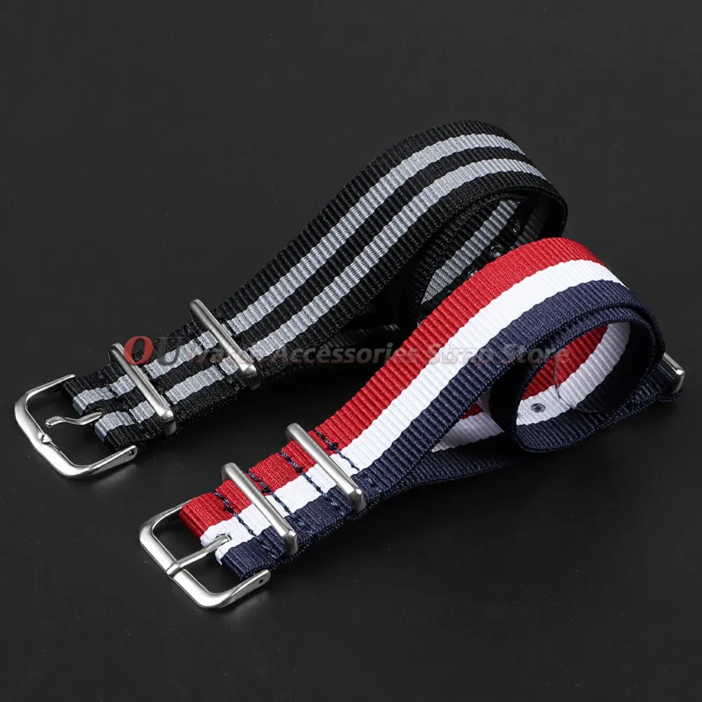 Bracelet toile nylon monobloc 12 à 24 mm universel