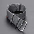 Bracelet toile nylon monobloc 12 à 24 mm universel – Couleur du bracelet Gray