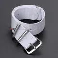 Bracelet toile nylon monobloc 12 à 24 mm universel – Couleur du bracelet White