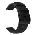 Bracelet toile tressée 18 à 22 mm dégagement rapide – Couleur du bracelet black-black