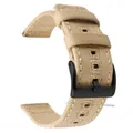 Bracelet toile tressée 18 à 22 mm dégagement rapide – Couleur du bracelet khaki-black