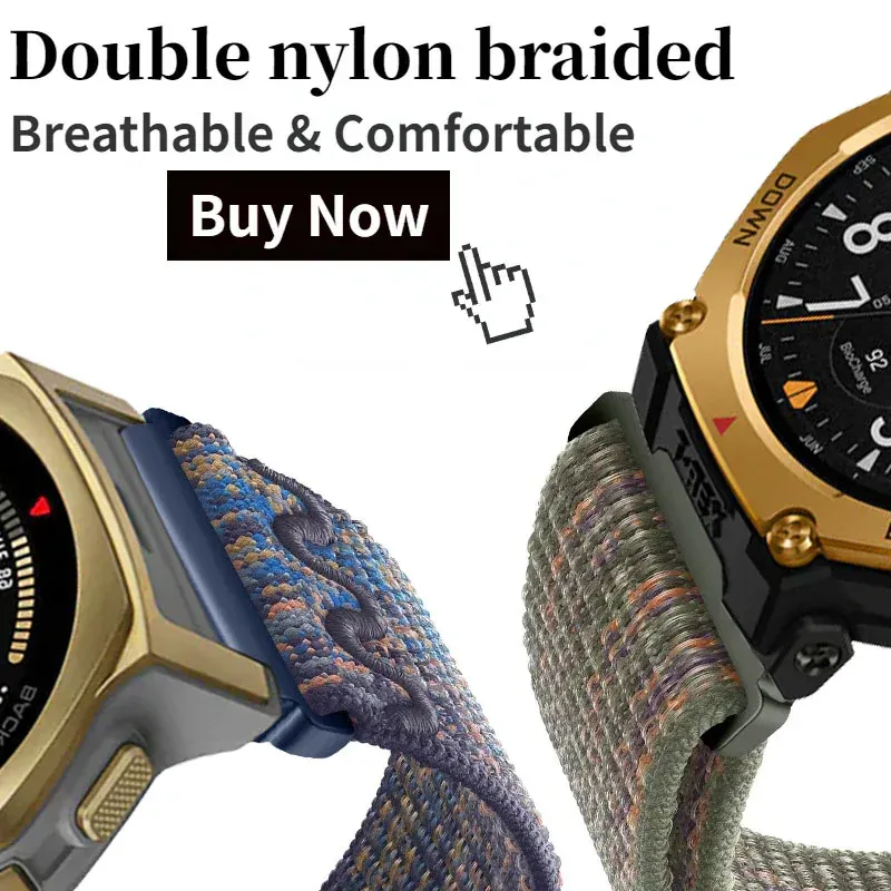 Bracelet tressé carré 20 à 22 mm pour Amazfit