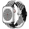 Bracelet tressé pour Apple Watch 38 à 49 mm – Couleur du bracelet black white 1