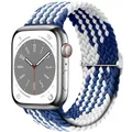 Bracelet tressé pour Apple Watch 38 à 49 mm – Couleur du bracelet blue white