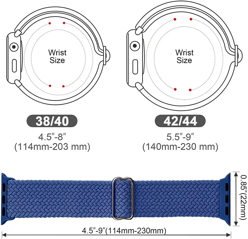 Bracelet tressé pour Apple Watch 38 à 49 mm
