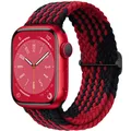 Bracelet tressé pour Apple Watch 38 à 49 mm – Couleur du bracelet strip black red