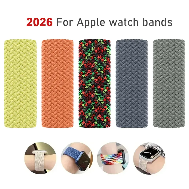 Bracelet tressé pour Apple Watch 38 à 49 mm toutes séries