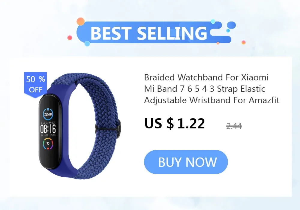 Bracelet tressé pour Xiaomi Mi Band 3 à 7