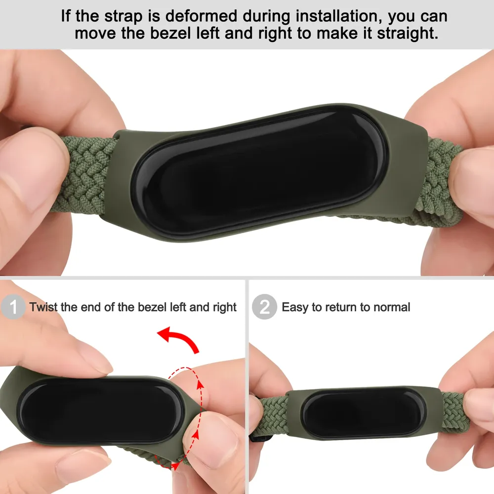 Bracelet tressé pour Xiaomi Mi Band 3 à 7