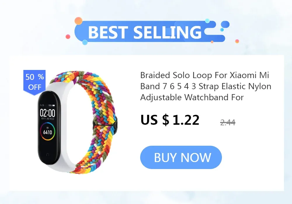 Bracelet tressé pour Xiaomi Mi Band 3 à 7