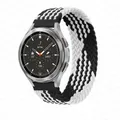 Bracelet tressé solo pour Samsung Galaxy Watch 44mm 20 à 22mm – Couleur du bracelet Black and white