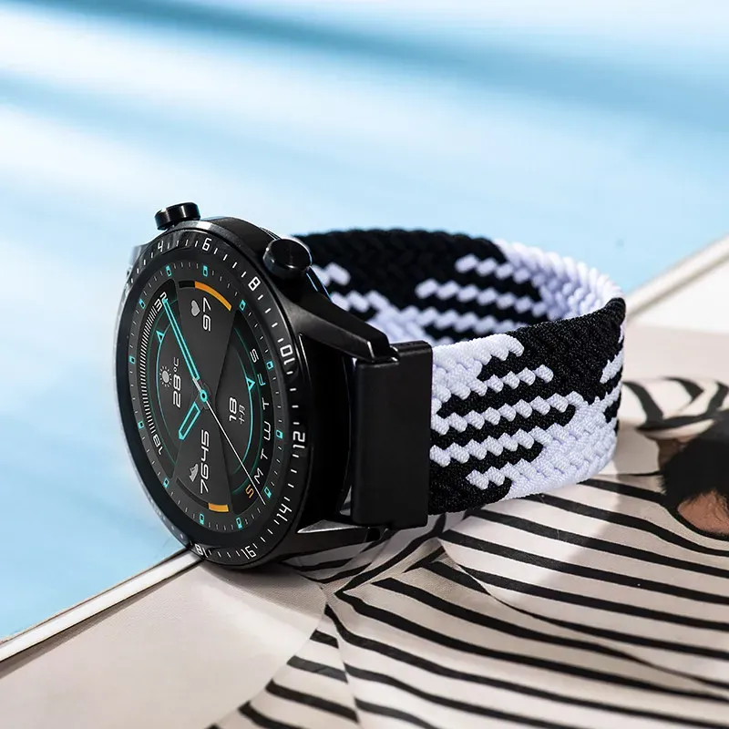 Bracelet tressé solo pour Samsung Galaxy Watch 44mm 20 à 22mm