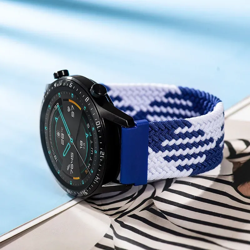 Bracelet tressé solo pour Samsung Galaxy Watch 44mm 20 à 22mm