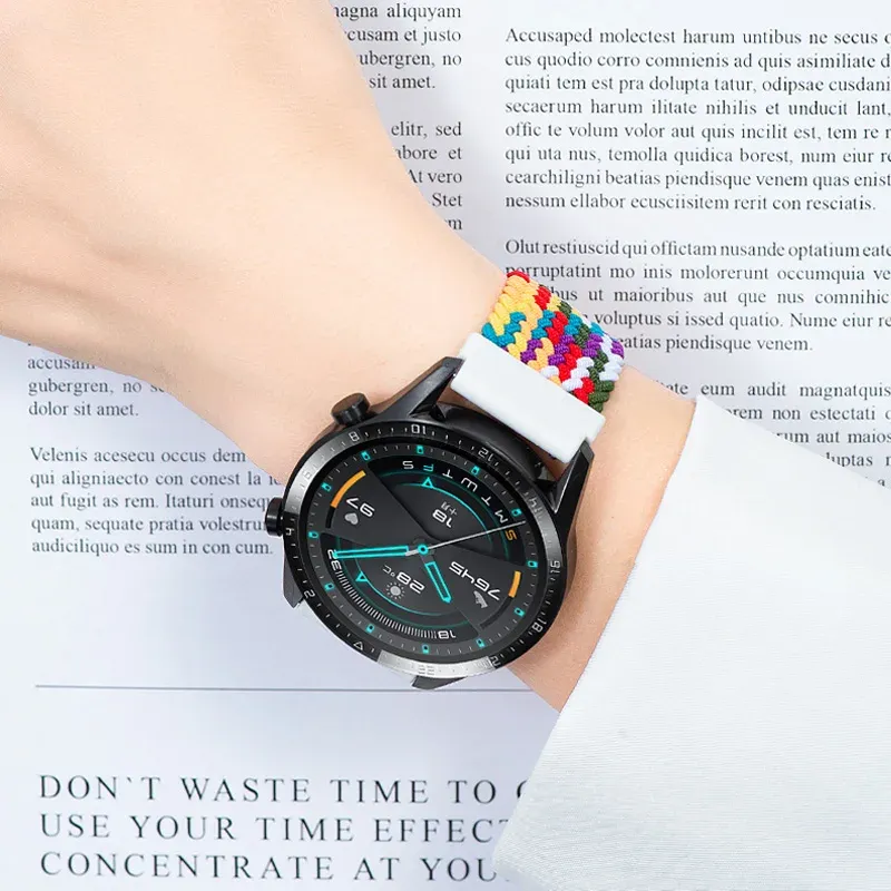 Bracelet tressé solo pour Samsung Galaxy Watch 44mm 20 à 22mm