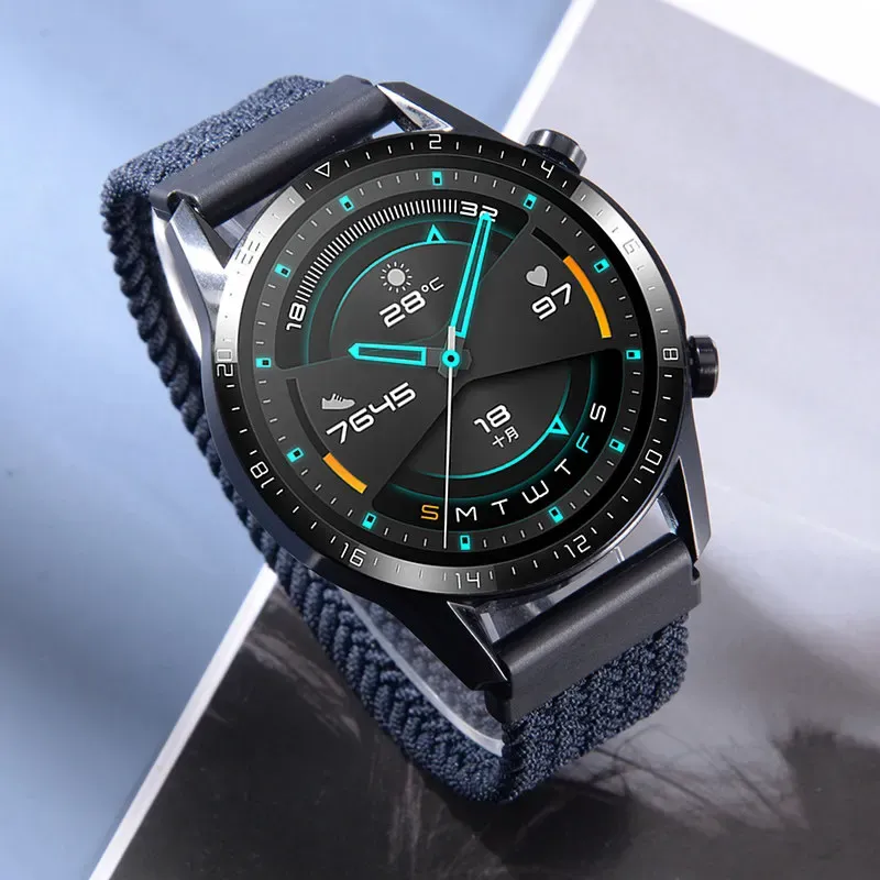 Bracelet tressé solo pour Samsung Galaxy Watch 44mm 20 à 22mm