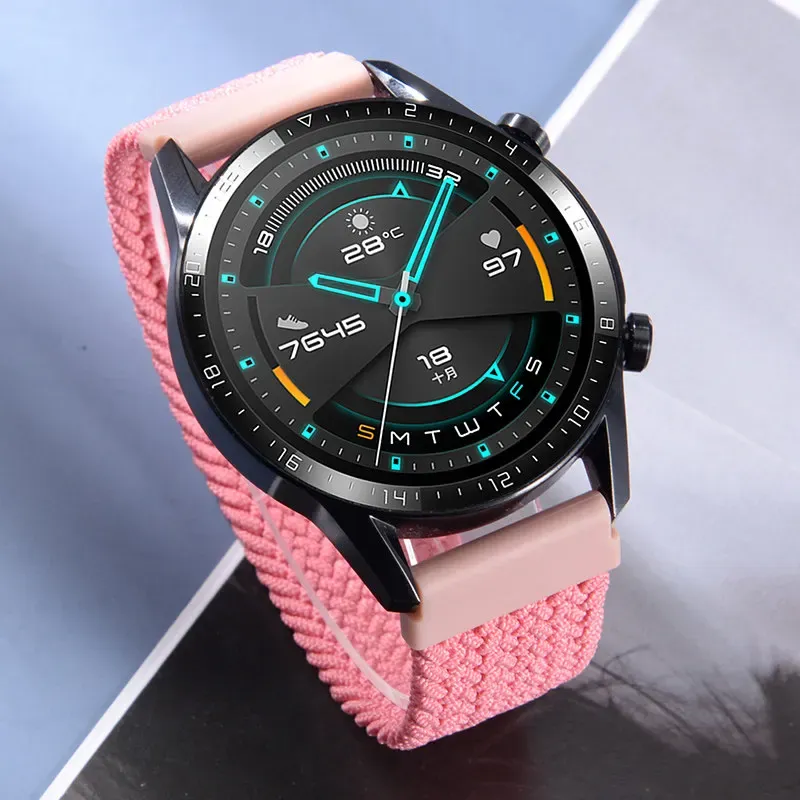 Bracelet tressé solo pour Samsung Galaxy Watch 44mm 20 à 22mm
