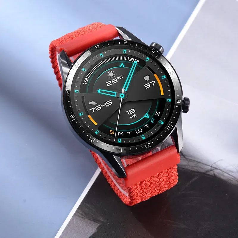 Bracelet tressé solo pour Samsung Galaxy Watch 44mm 20 à 22mm
