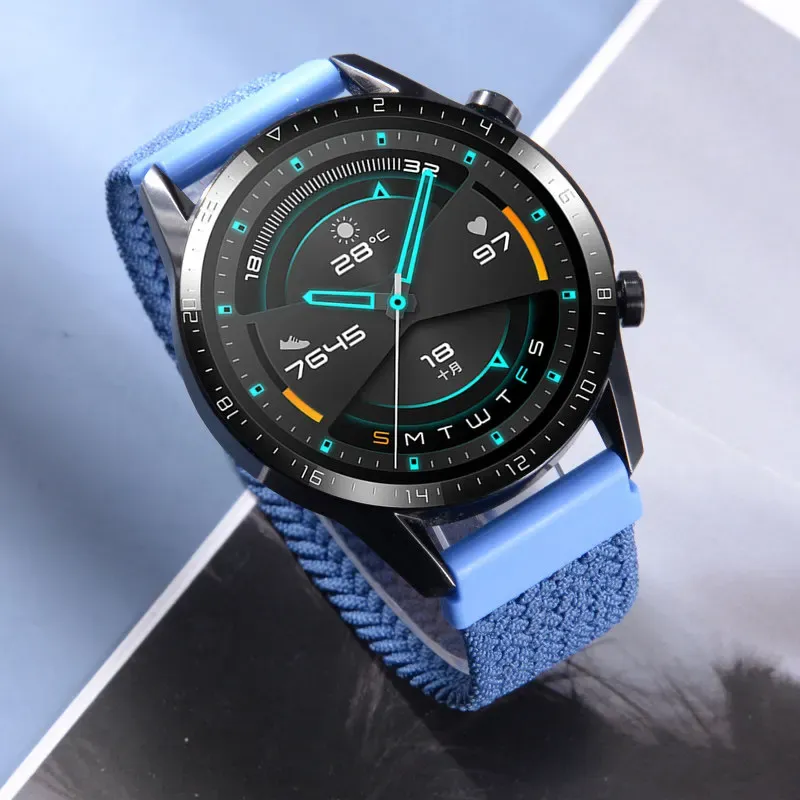 Bracelet tressé solo pour Samsung Galaxy Watch 44mm 20 à 22mm