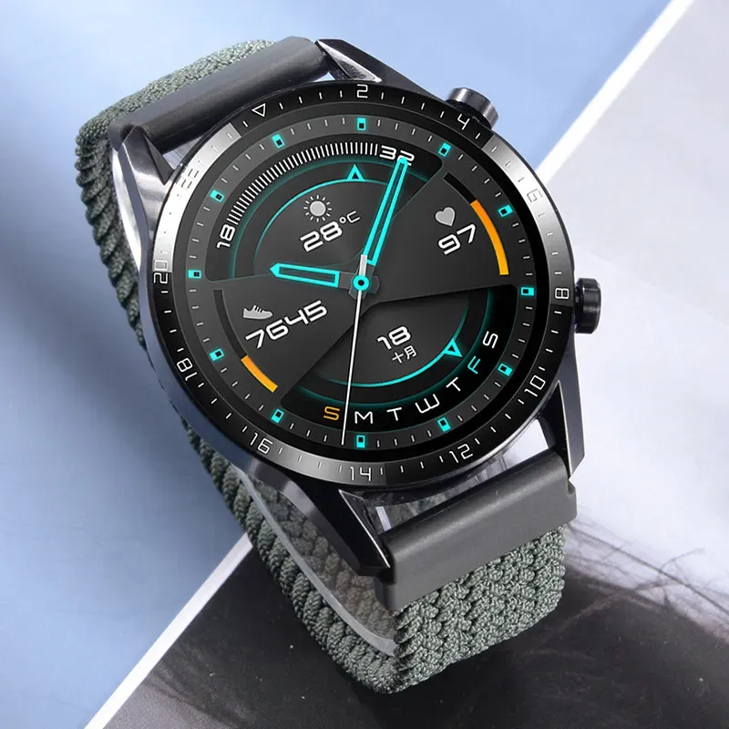 Bracelet tressé solo pour Samsung Galaxy Watch 44mm 20 à 22mm