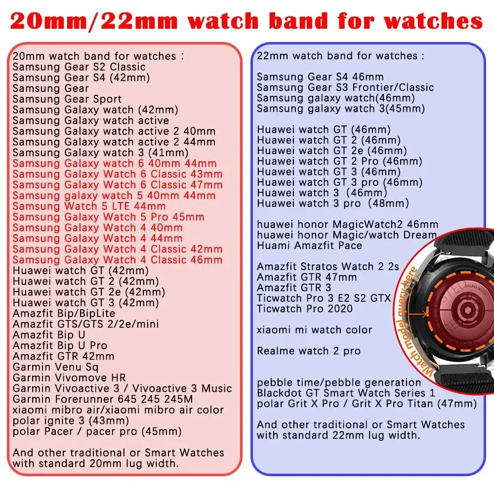 Bracelet tressé solo pour Samsung Galaxy Watch 44mm 20 à 22mm