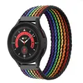 Bracelet tressé solo pour Samsung Galaxy Watch 44mm 20 à 22mm – Couleur du bracelet Pride Edition black