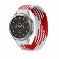 Bracelet tressé solo pour Samsung Galaxy Watch 44mm 20 à 22mm – Couleur du bracelet Red and white