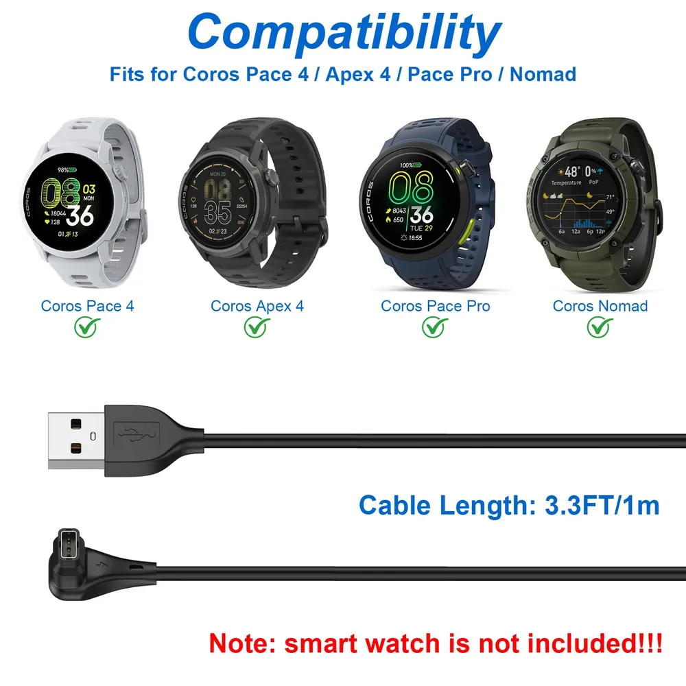 Câble USB Type-C pour montre connectée Coros 2 pièces