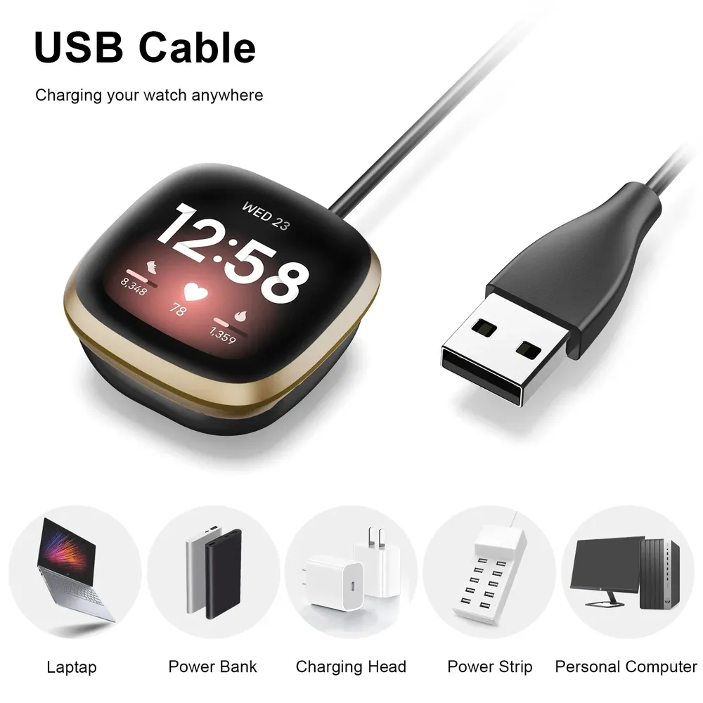 Chargeur magnétique portable pour Fitbit Versa 3/Sense