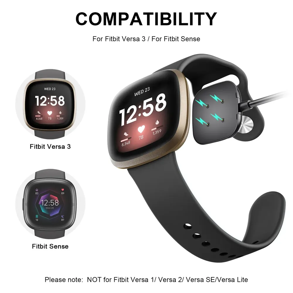 Chargeur magnétique portable pour Fitbit Versa 3/Sense