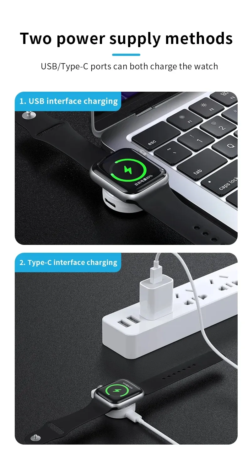 Chargeur magnétique USB C pour Apple Watch Series 1-11