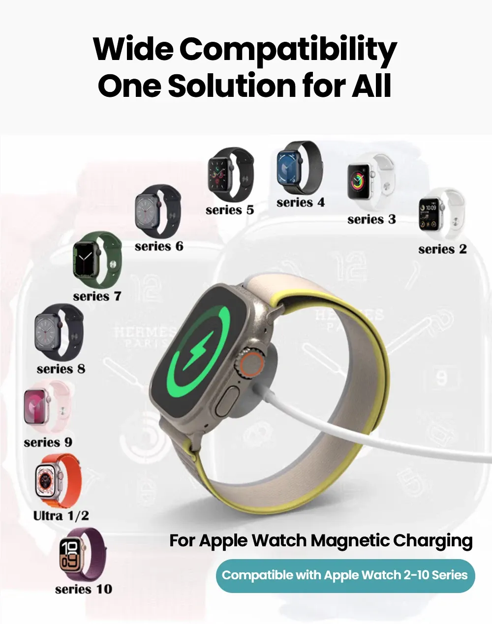 Chargeur USB Type-C pour Apple Watch 1 à 11